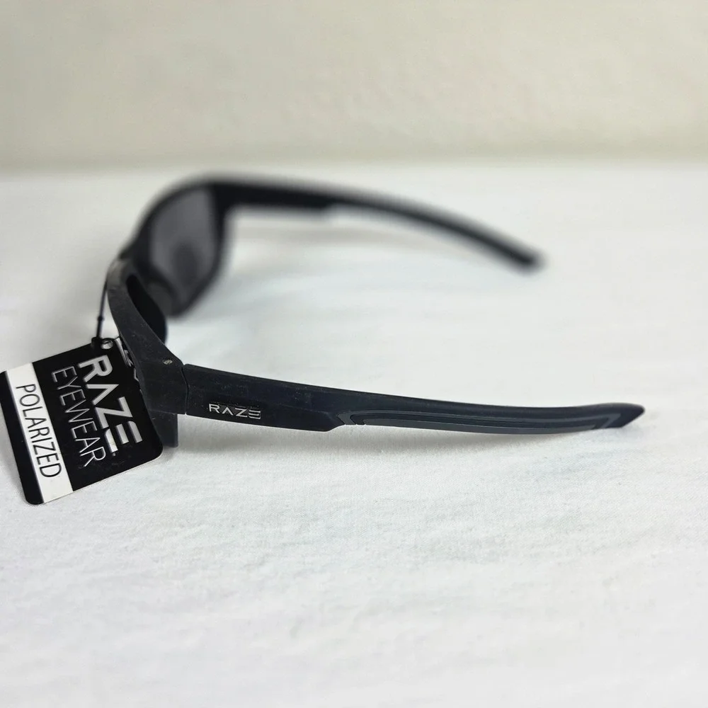 Raze Eyewear Polarized Sunglasses Matte Black Frame UV400 Biohazard Sport Mens